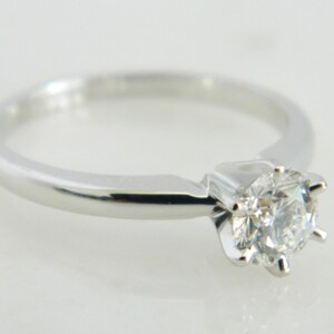 Beautiful 14K White Gold Diamond Solitaire Engagement Ring image 3