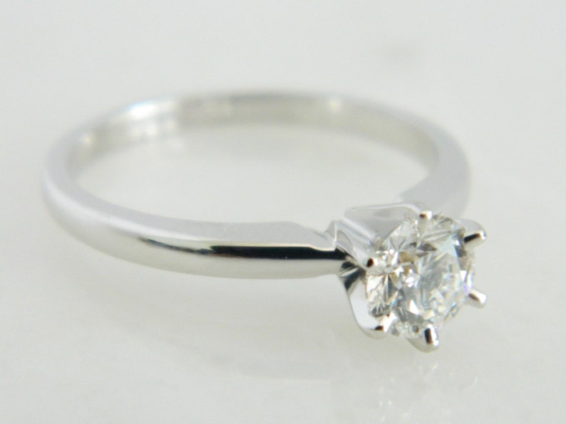 Beautiful 14K White Gold Diamond Solitaire Engagement Ring image 3