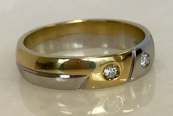 Incredible 18k Two Tone Diamond Band - image 3