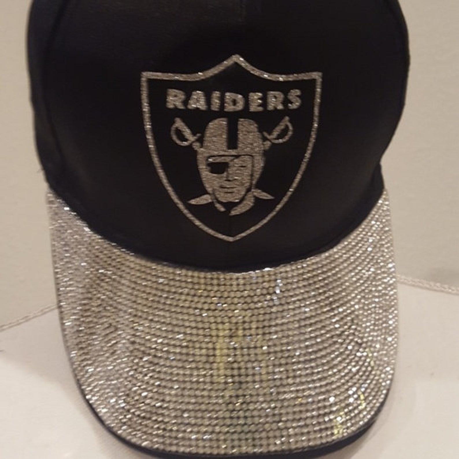 Raiders Rhinestone Bling hat/ Raiders hat | Etsy