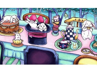 Mad Tea Party | Art Print | Panoramic Wide 24x7