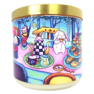 3 Wick Illustrated Candle - Mad Tea Party