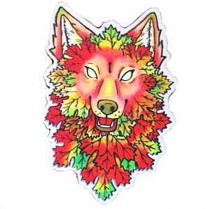 Wolf Pin - Autumn Wooden Wolf
