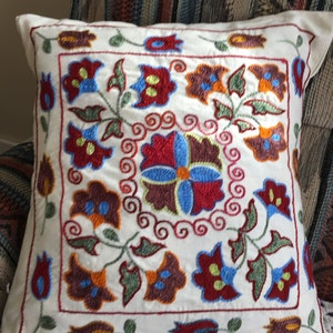 suzani pillowcase Real Uzbek SUZANI embroidered in Nurata, Bukhara, Samarkand, Shakhrisabz.