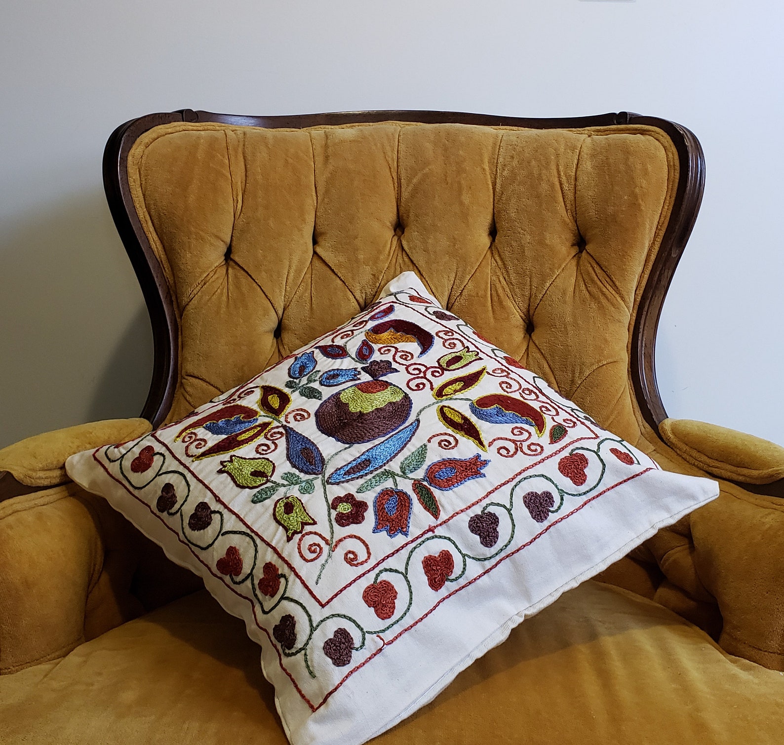 Suzani pillow case Cushion cover Embroidered pillow cover Etsy