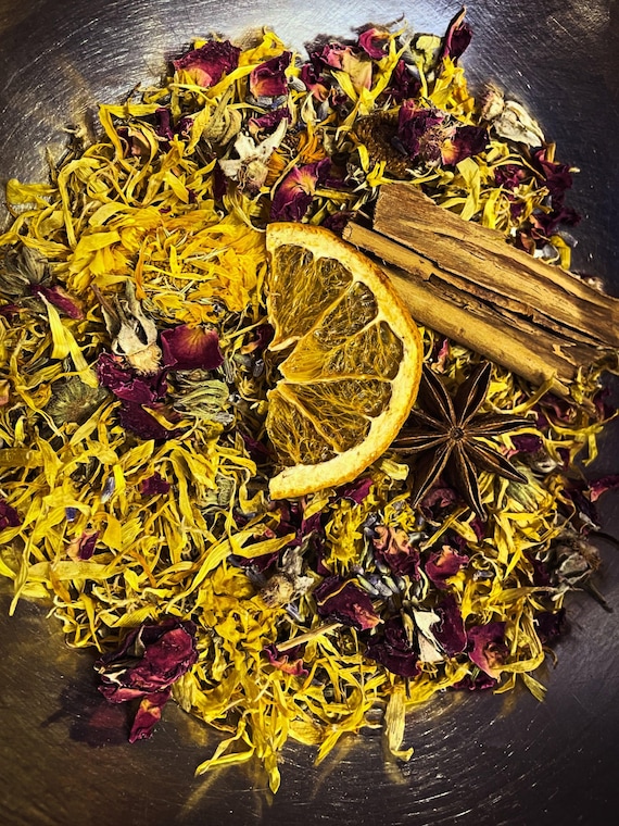 Botanical Simmer Pot Kit, Dried Floral & Citrus Stovetop Potpourri, Natural Home Fragrance