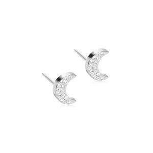 Blomdahl | Hypoallergenic | Natural Titanium Brilliance Moon Crystal Stud Earrings | Best Choice For Sensitive Ears