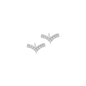 Blomdahl | Hypoallergenic | Natural Titanium Brilliance Wing Crystal Stud Earrings | Best Choice For Sensitive Ears
