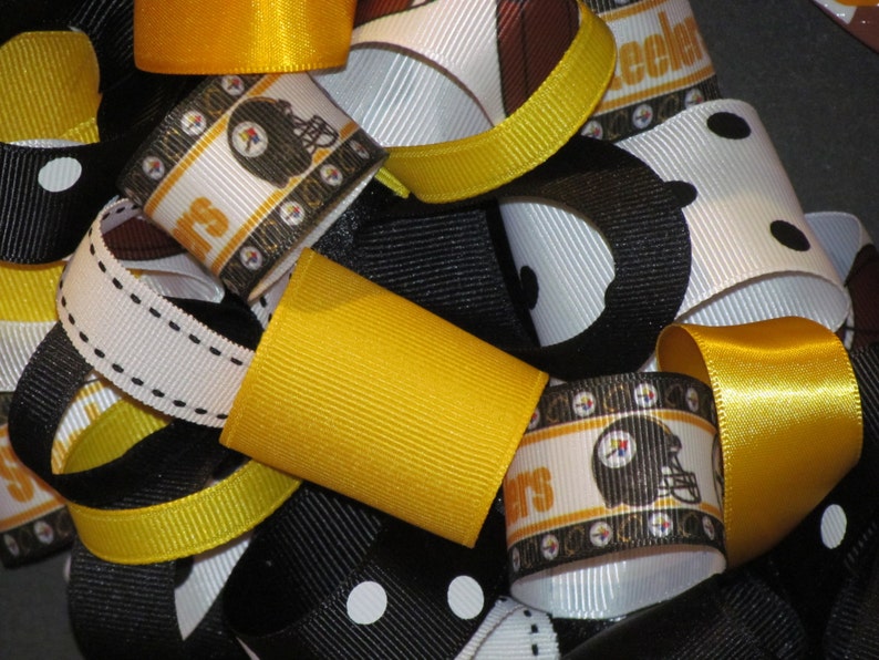 Pittsburgh Steelers Inspired Ribbon Wreath