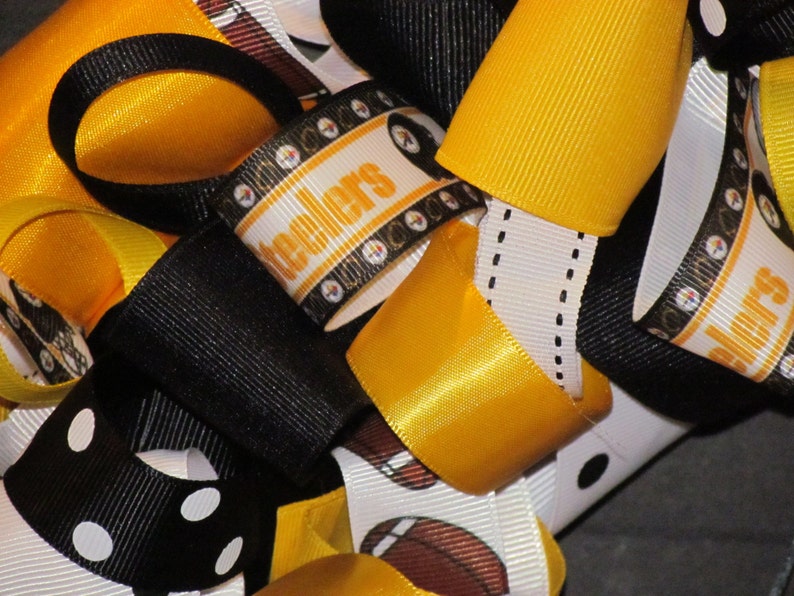 Pittsburgh Steelers Inspired Ribbon Wreath
