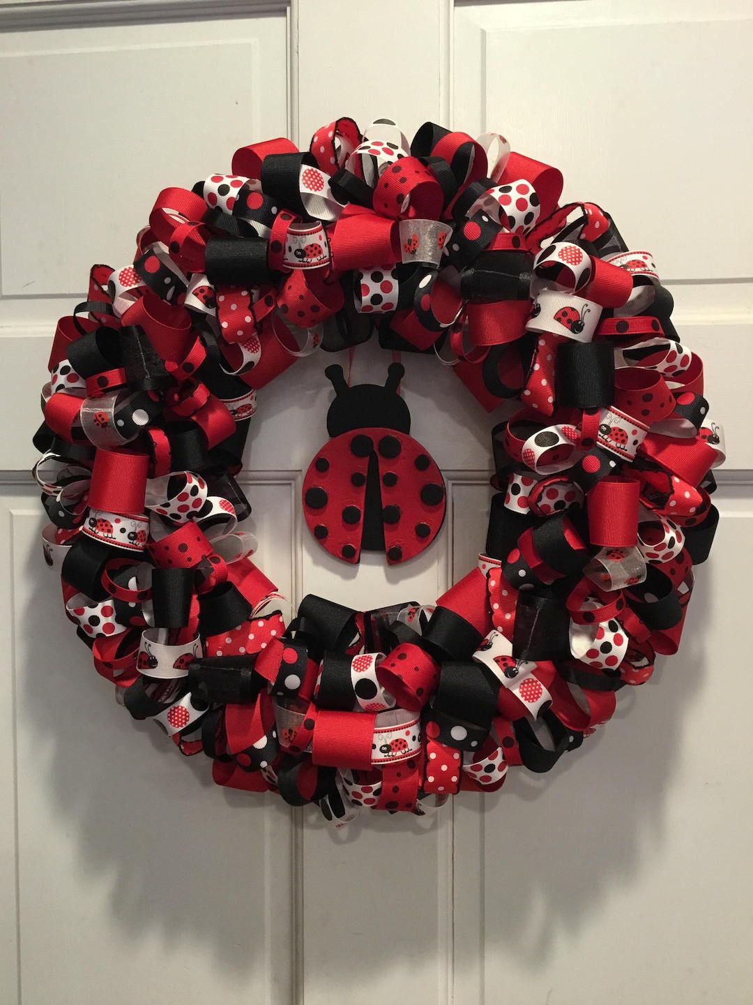 Lady Bug Ribbon Wreath - Etsy