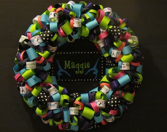 Neon Gymnastics Ribbon Wreath