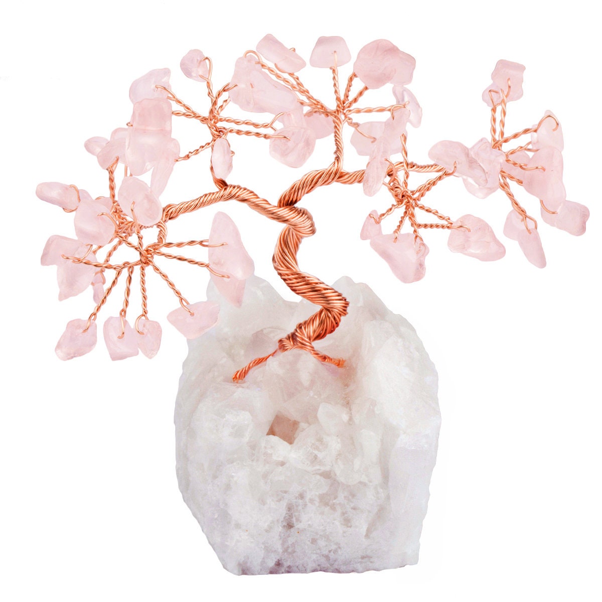Rose Quartz Crystal with Crystal Base Chakra Gemstone Tree | Etsy