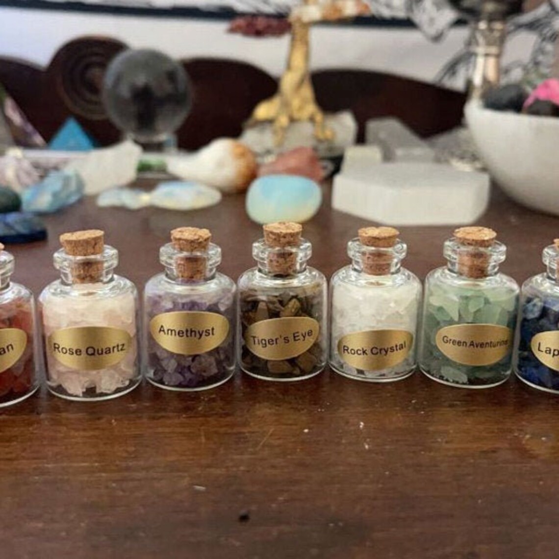 mini gemstone bottles