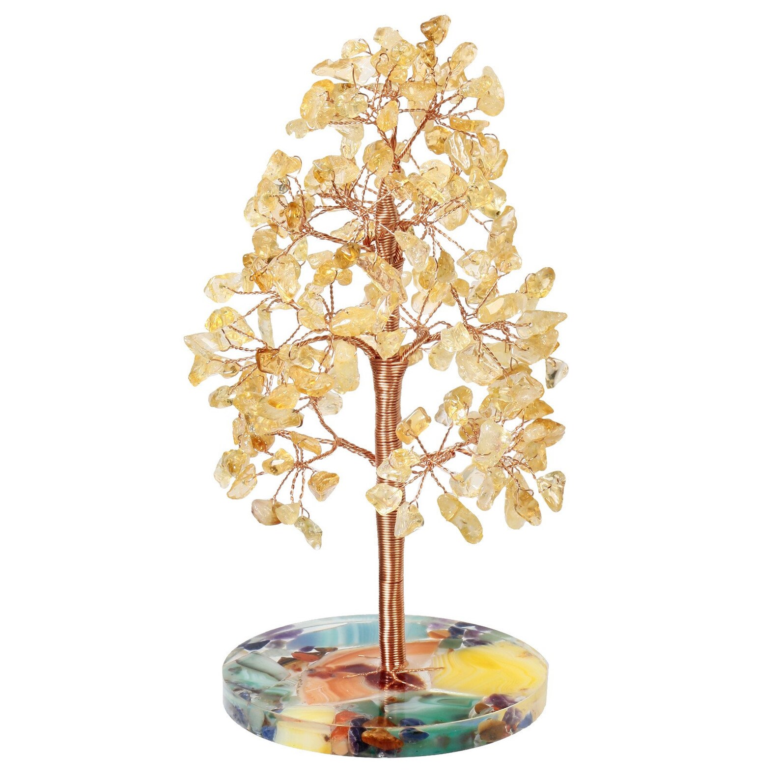 Natural Citrine Crystal Tree with Agate Slice Base Money Tree Etsy