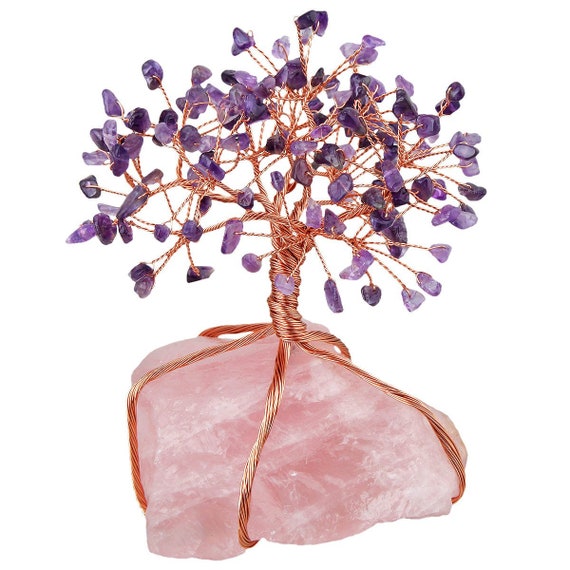 Rose Quartz Crystal Tree Tree of Life Love Tree-Tree | Etsy