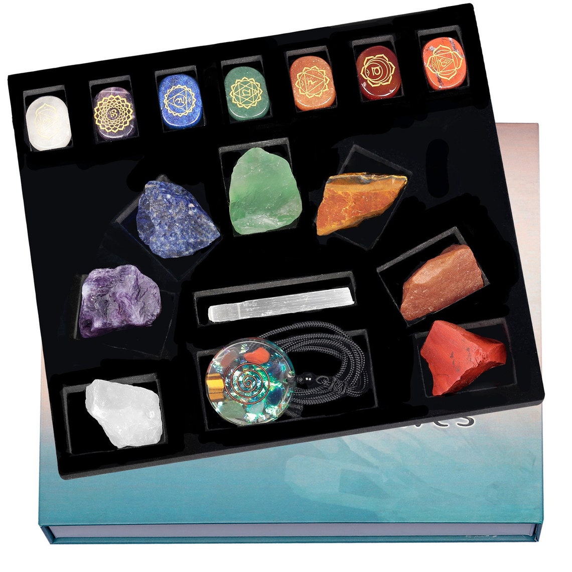 Natural Therapy Starter Healing Crystal Stone Kit 7 Chakra Etsy
