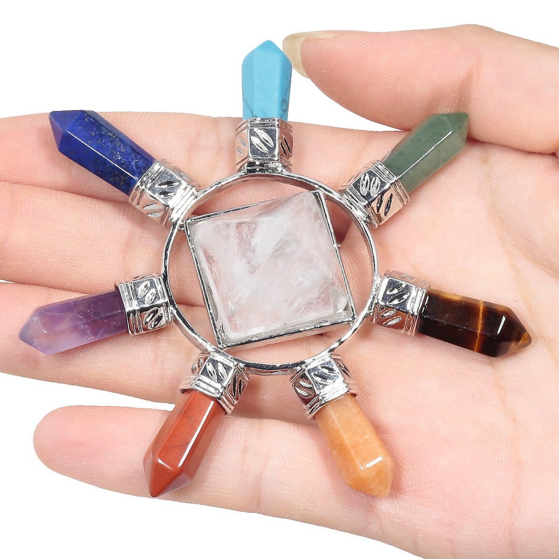 Clear Quartz 7 Chakra Crystal Natural Gemstone Energy Etsy