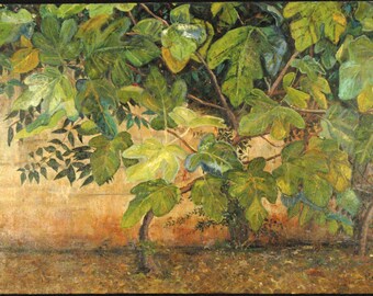 Original Fig Tree Oil Painting: Contemporary Nature Inspired Canvas Art (100x70cm)