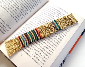 Bookmark Micro Macrame Boho Oriental Art Deco Baroque Handmade Bookmark. Book Accessories. Special Gift Idea. 3 x 17 cm.