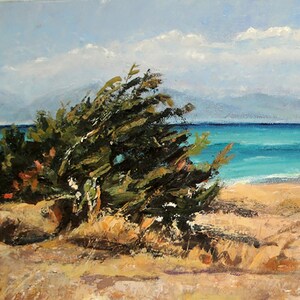 Original Seascape oil on canvas 'Lefkada' 60 x 25 image 3