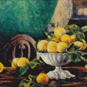 Painting. Still Life with Lemons. Original Oil Painting on board. . 67 x 63 cm Art and Collectibles. Contemporary Art. Fine Art image 1