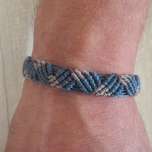 Men's Macrame bracelet. Size is adjustable. Fastening with slip knot. Custom Made in any color combination. Width 1.3cm image 1