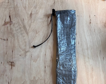 Bolsa ultraligera de Dyneema con cordón, color verde, 40 gramos (1,42 oz), bolsa para estacas, bolsa para postes.