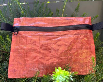 Dyneema trail wallet, pouch wallet ultralight cuben Fiber wallet  ORANGE dyneema wallet, Waterproof YKK  black zipper