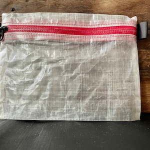Dyneema-Beuteltasche ultralight Cuben Fibre Brieftasche GRAU Dyneema-Brieftasche ROT Reißverschluss ykk