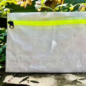 Dyneema Twisted Wallet, Beutel Brieftasche ultraleichte Cuben Fibre Brieftasche Weiße 2.92 Dyneema Brieftasche, wasserdichter YKK wasserfester Neon-Reißverschluss