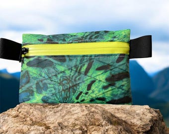Marsupio Xpac V07, ultraleggero, mini portafoglio in Maui, con cerniera YKK impermeabile verde neon, porta carte di credito