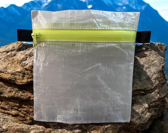 Bolsa ultraligera con cremallera de Dyneema, cartera blanca tipo sobre de Dyneema, cartera ultraligera de fibra Cuben, cartera minimalista EDC Trail