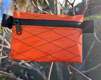 Xpac V07 pouch, ultralight, Mini wallet in ORANGE  , with black HHH water proof Zipper, credit card pouch, EDC pouch