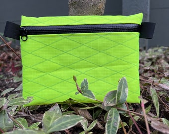 Xpac V07 pouch, ultralight wallet in Neon yellow , with  black YKK water resistan, EDC pouch t Zipper