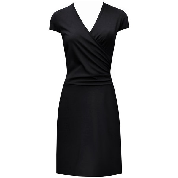 Sheath dress Enia wrap look nursing dress with mini sleeves - many colors