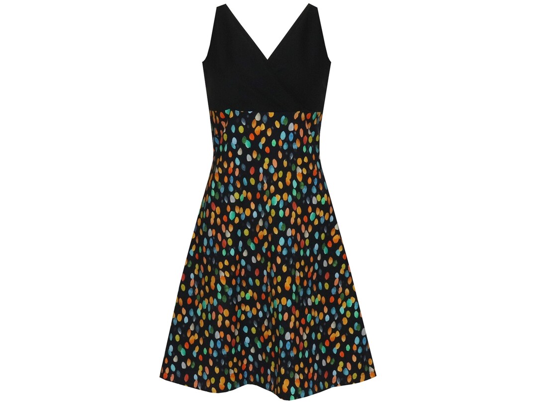 Sleeveless Hello Summer Dress Nelly Top in Wrap Look Confetti