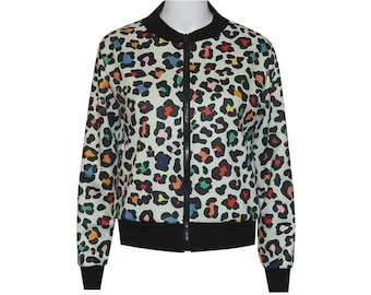 NEW bomber jacket by ungiko ladies autumn blouson jacket casual pilot jacket sweat jacket with pockets long sleeve zip alpine fleece leopard print leopard look