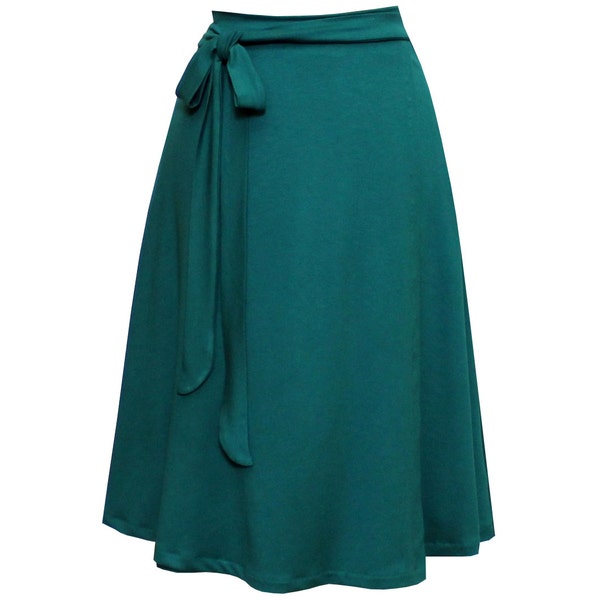 Real wrap skirt with waistband to tie, beautiful width in many colors