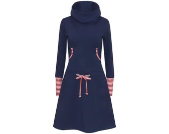 Hoodie dress Alexx with kangaroo pocket