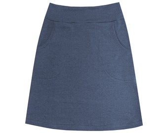 Midi skirt hip skirt with pockets
