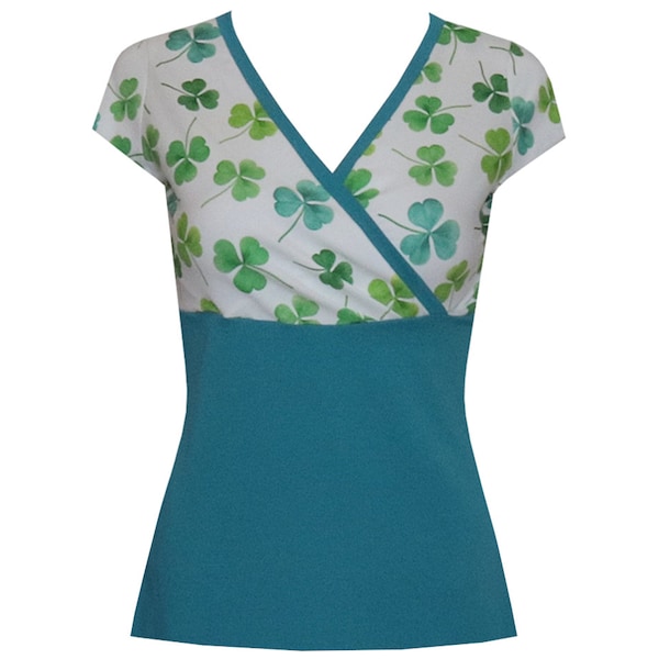 ungiko shirt Nelly Lucky Clover Wrap top suitable for breastfeeding Mini sleeves Sleeve length variable
