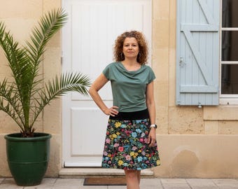 Sommerkleid von ungiko "Lenny" Kleid für Büro Alltag ausgestellte A-Linie knielang Miniärmel elegantes bequemes Damenkleid handgemacht