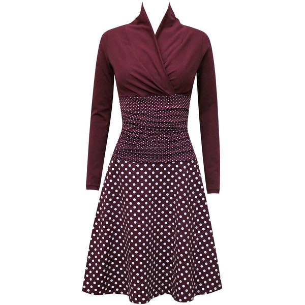 ungiko dress Gitta dots allover top in wrap look Suitable for nursing with shawl collar circle skirt gathered waist in many colors