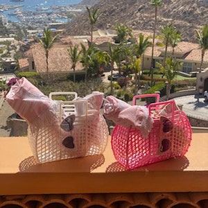 Bachelorette Party Baskets using NEW Vintage Retro 13&quot; (1980&#39;s) JELLY Plastic Purse (Made in the USA)