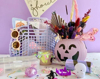 Create Halloween Boo Baskets using NEW Vintage Retro 13&quot; (1980&#39;s) JELLY Plastic Purse (Made in the USA)