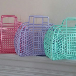 NEW Vintage Retro 13" (1980's) JELLY Plastic Purse (Made in the USA)