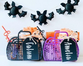Create Halloween Boo Baskets using NEW Vintage Retro 9&quot; (1980&#39;s) JELLY Plastic Purse (Made in the USA)