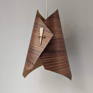 Wood Pendant Light Ceiling Light Fixture Wood Lamp Shade Modern Pendant Light Veneer Pendant Light- The Diamond