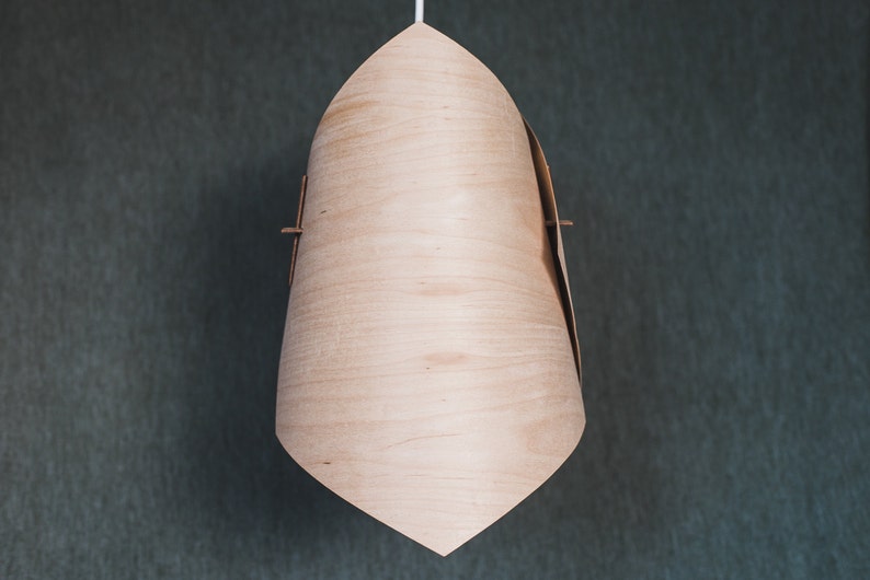 Wood Pendant Light Ceiling Light Fixture Wood Lamp Shade Modern Pendant Light Veneer Pendant Light The Diamond image 7